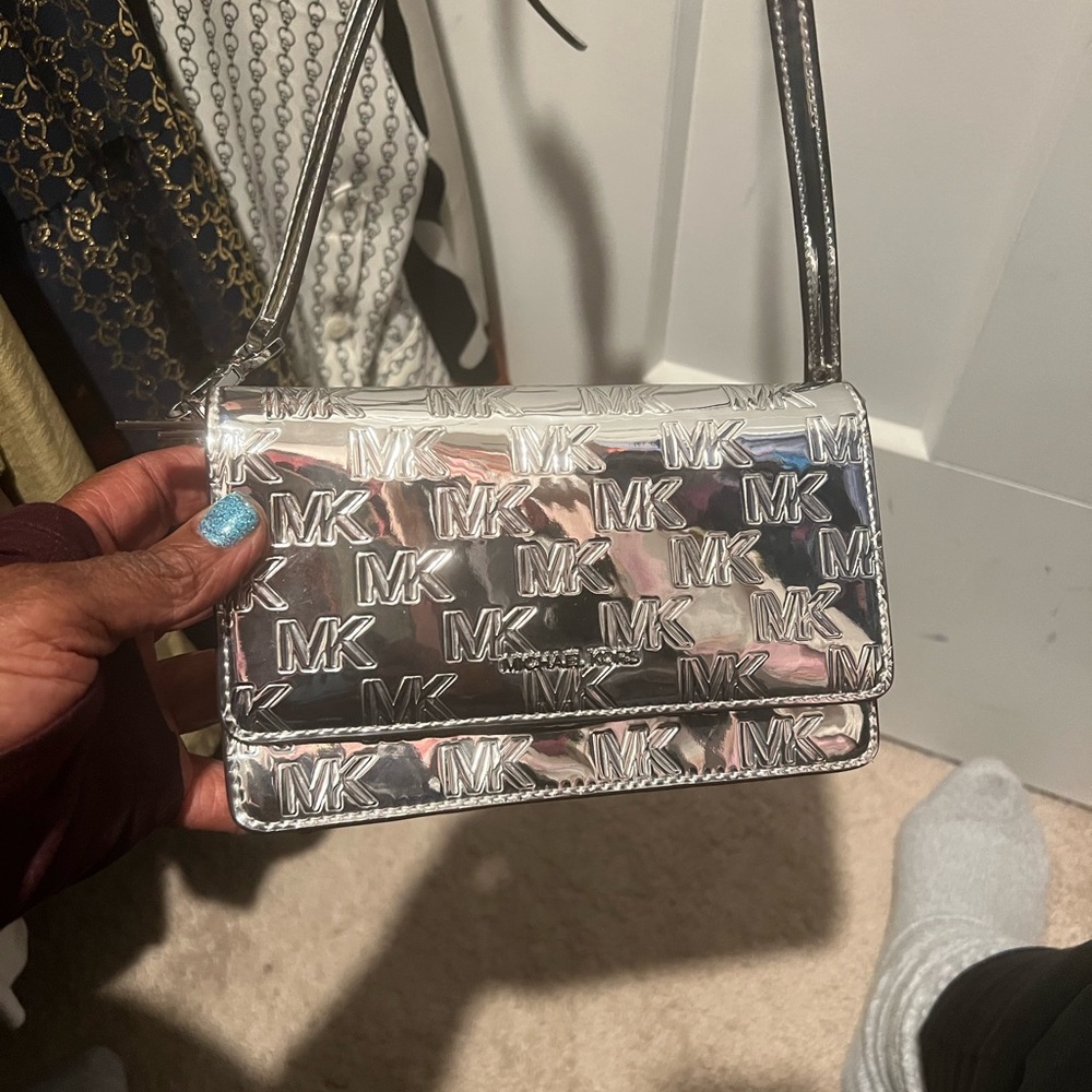 Michael Kors Metallic Silver Shoulder Bag